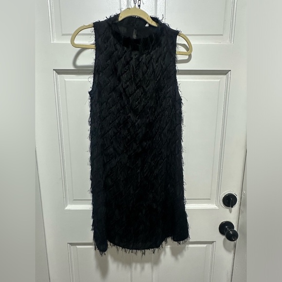 & Other Stories Black Feather Embellished A-Line Dress Size 6 EUC - Picture 4 of 6